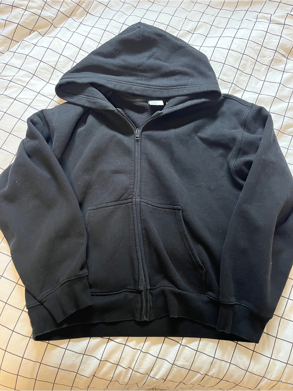 Aritzia Perfect Fit Cozy Fleece Black Zip Up Hoodie